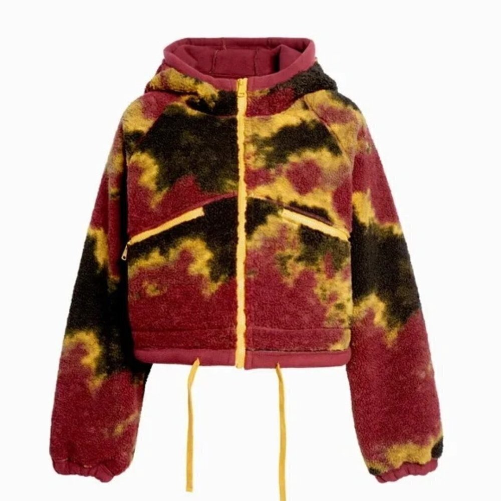 BP Nordstrom Tie Dye Fleece Hooded Coat M - Picture 3 of 12